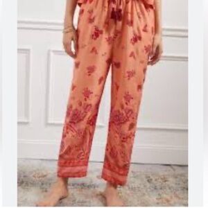Anthropology Floral Peach Pants size S